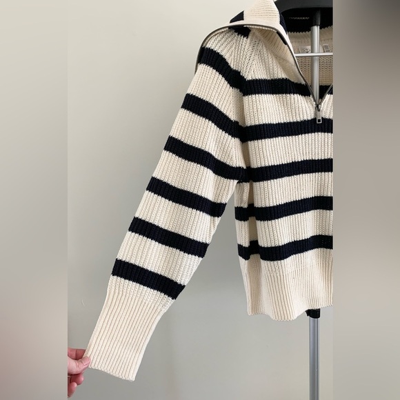 Striped Half-Zip Knit Sweater - Picture 3 of 6